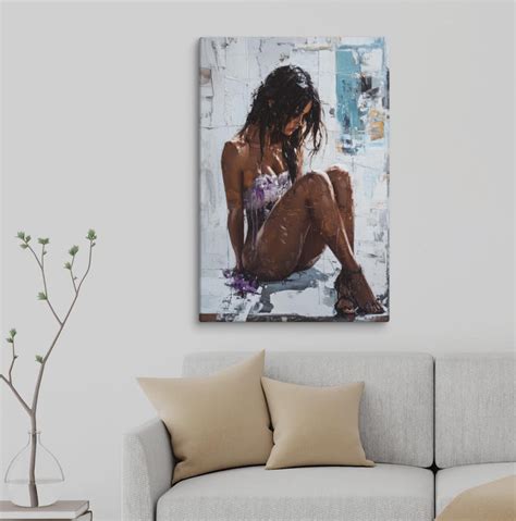 Abstract Female Nude Contemporary Figurative Painting Unique Canvas Wall Art Modern Home