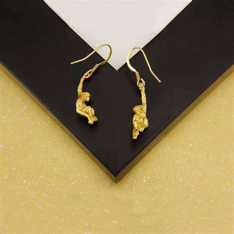 Monkey Earrings | Bespoke Silver & Gold Animal Earrings