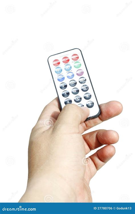 Hand Holding Remote Control Stock Photo Image Of Media Remote 27780706