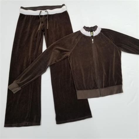 Juicy Couture Pants And Jumpsuits Vintage Juicy Couture Tracksuit Brown Velour Matching Set