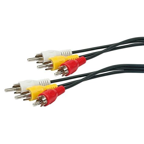 Schwaiger Cinch Kabel 6 x Cinch Stecker 5 m Schwarz Rot Gelb Weiß