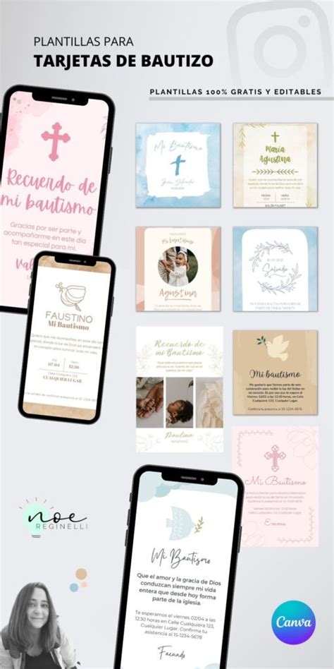 Plantillas Invitaciones Bautizo Gratis Para Editar