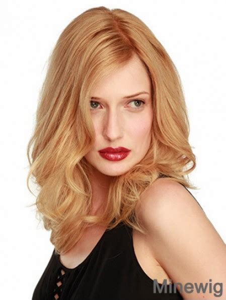 Best Blonde Wavy Shoulder Length Lace Front Wigs