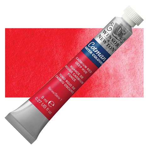 Winsor Newton Cotman Watercolor Cadmium Red Deep Hue 8 Ml Tube