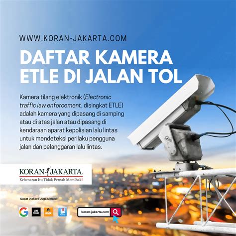 Daftar Kamera ETLE Di Jalan Tol Infografis Koran Jakarta