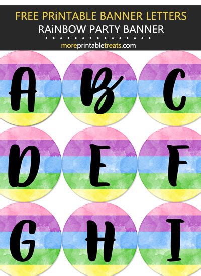 Circle Rainbow Party Banner Letters | Party banner letters, Banner letters, Free printable ...