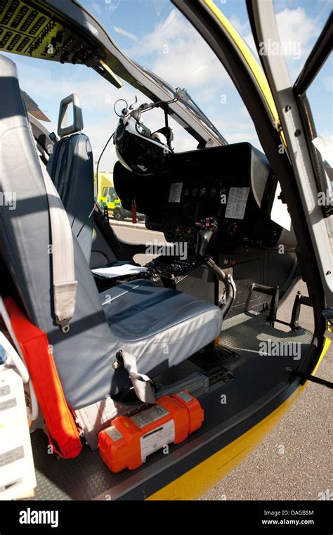 Inside Pilots Seat Air Ambulance Paramedic Helicopter Stock Photo ...