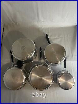 16 Piece Revere Ware Tri Ply Disc Bottom Stainless Steel Pot Pan Set