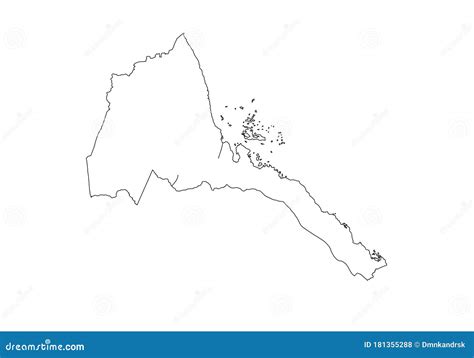 Eritrea Simplified Smooth Vector Country Map Cartoondealer