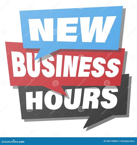 NEW BUSINESS HOURS Notice in Speech Bubbles Stock Vector - Illustration of sign, restaurant ...