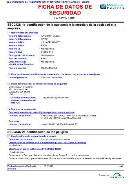Ficha De Datos De Seguridad