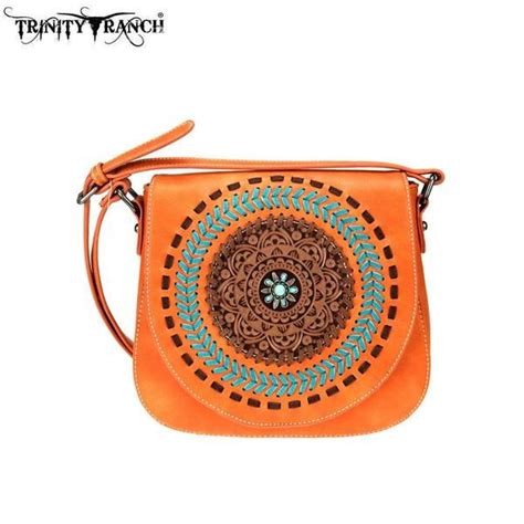 TR78 8360 Trinity Ranch Tooled Leather Collection Crossbody Montana