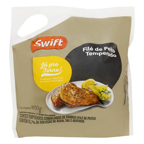 Filé De Peito De Frango Congelado Temperado Swift 800g Clube Extra
