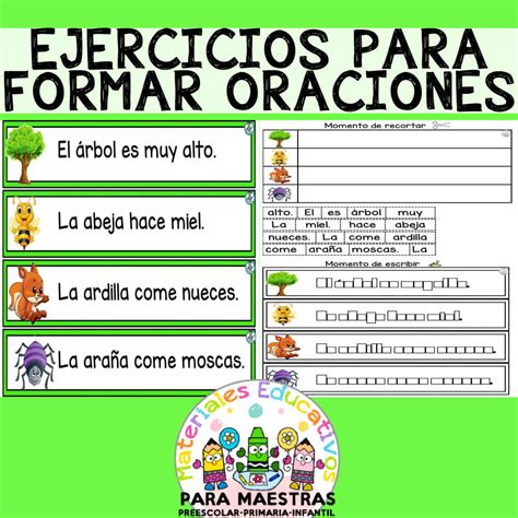 Ejercicios Para Formar Y Escribir Oraciones Materiales Educativos