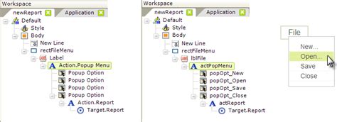 Popup Menus Logi Analytics