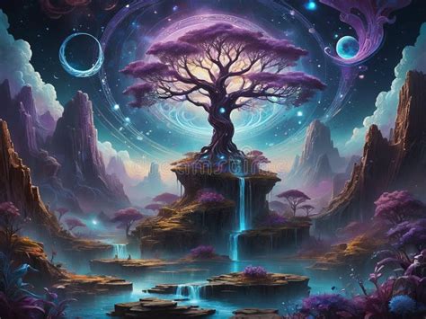A Digital Artwork In A Visionary Art Style Emphasizing A Vertical