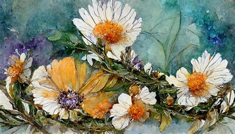 Watercolor Daisy Painting