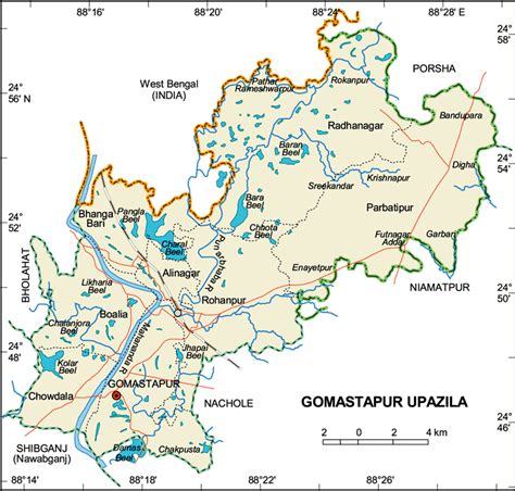 Maps Of Bangladesh Gomastapur Upazila