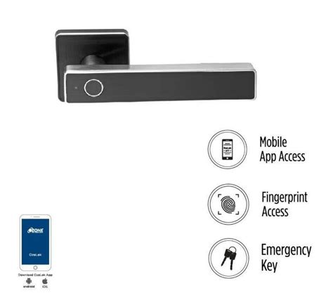 For Door Ozone OZ FDL 22 BL STD Black Digital Smart Biometric Lock At