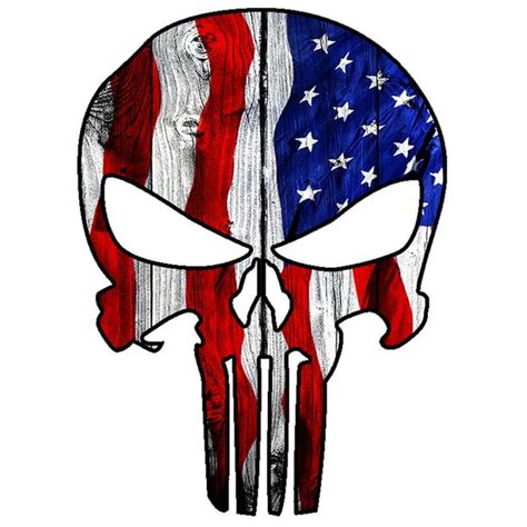 Punisher Skull Military American Flag Us Sticker Decal Large 8