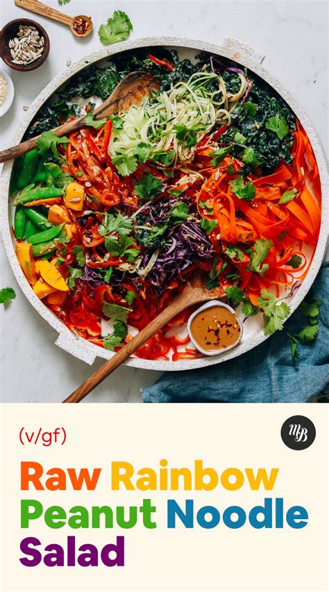 Raw Rainbow Noodle Salad with Peanut Dressing - MB Recipes