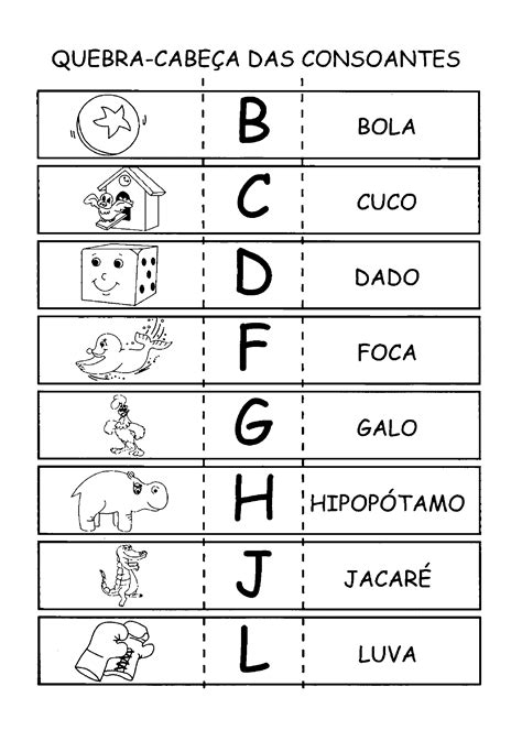 Atividades as consoantes para Alfafetização Só Atividades