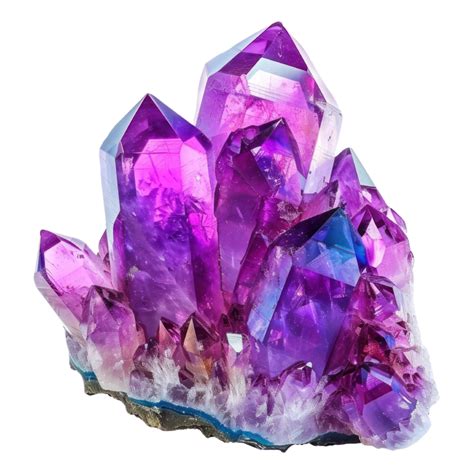 Ai Generated Amethyst Crystal Cluster With Vibrant Color And Shimmering Facets Isolated On