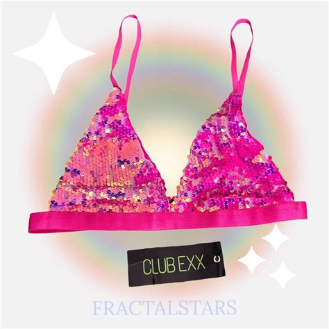 Hot Pink Iridescent Sequin Bralette Perfect For Depop