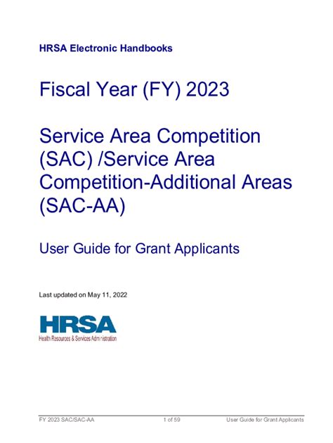 Fillable Online Bphc Hrsa Service Area Competition Sac Fy User