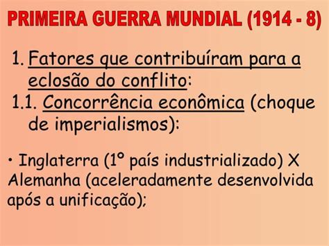 Aula Sobre 1ª Guerra Mundial 9º Ano