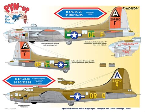 B 17 Bomber Decals