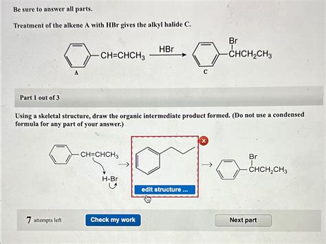 Solved Be Sure To Answer All Parts Treatment Of The Alkene A