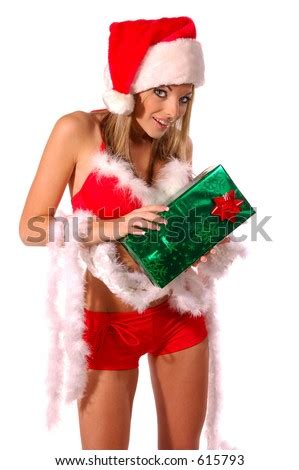 Naked Blonde Girl Santa Hat Christmas Stock Photo Shutterstock