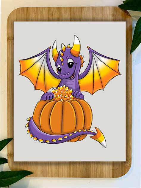 Candy Corn Dragon Print Dragon Halloween Halloween Drawings Corn