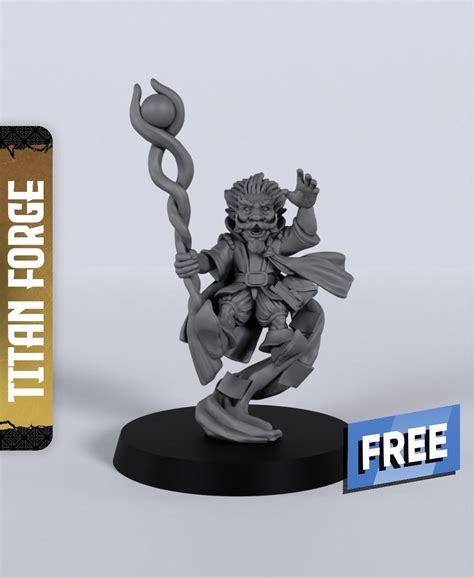 Gnome Male Wizard With Free Dragon Warhammer 5e Dnd Inspired For