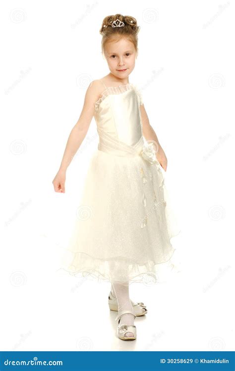 Belle Fille Dans La Robe Blanche Image Stock Image Du Isolement