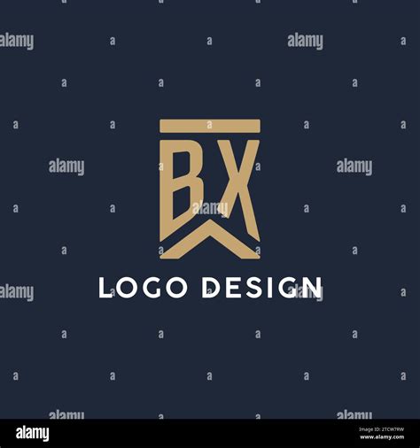 Bx Initial Monogram Logo Design In A Rectangular Style With Curved Side