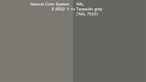 Natural Color System S 5502 Y Vs Ral Tarpaulin Grey Ral 7010 Side By