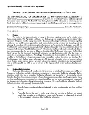 Non Disclosure Non Circumvention And Non Competition Agreement Doc