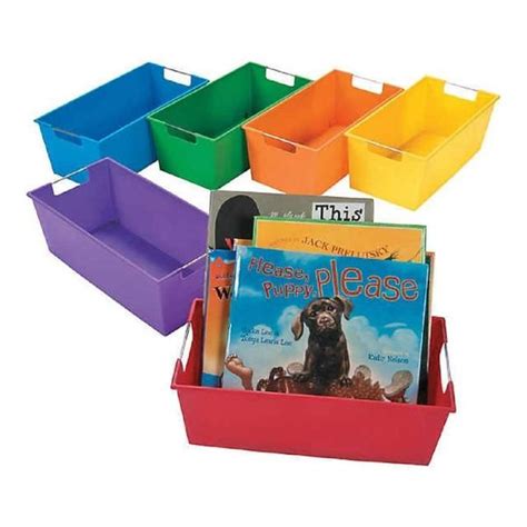 Picture Book Library Storage For Classroom Organization Set Of 6 Book Bins Classroom