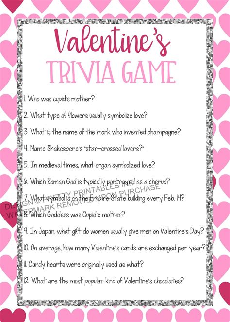 Free Printable Valentine Trivia For Seniors