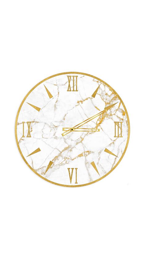 Orologio Da Parete Effetto Marmo Bianco E Oro Picaro Home