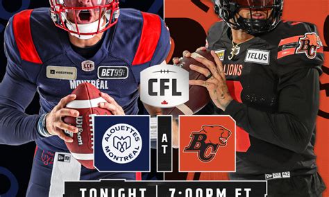 CFL Schedule: BC Lions vs. Montreal Alouettes, Odds, CFL Live Stream ...