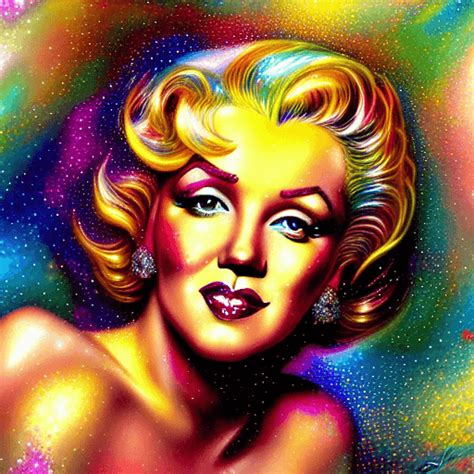 Marilyn Monroe Glitter Gold Fractal Gems Creative Fabrica