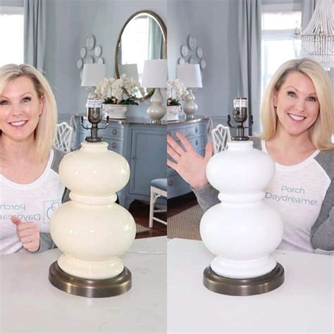 How To Paint A Ceramic Lamp ANY Color Porch Daydreamer