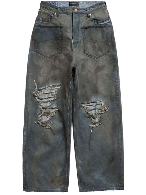 Balenciaga Distressed Outfit Baggy Jeans Jeans Fit