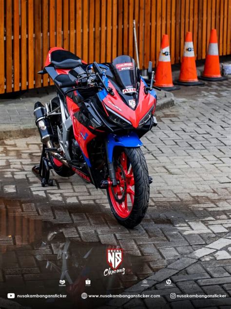 Sticker Motor Honda Cbr R All New Hitam Merah Grafis Biru