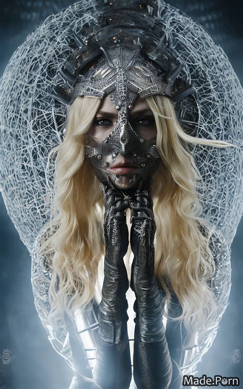 Porn Image Of Woman Cyberpunk Fisheye Face Mask Crimped Hair Alien Planet Created By AI