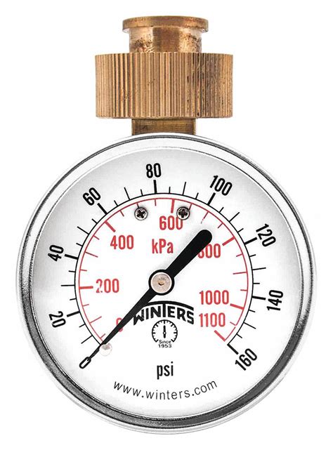 Winters Air Over Water Test Gauge 0 Psi To 160 Psi Maximum Pointer