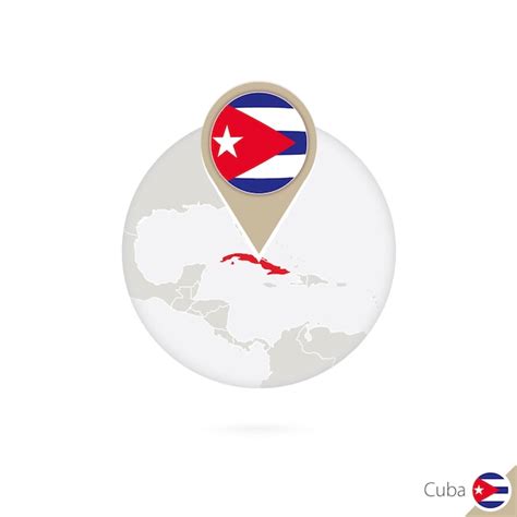 Mapa E Bandeira De Cuba Em C Rculo Mapa De Cuba Pino Da Bandeira De